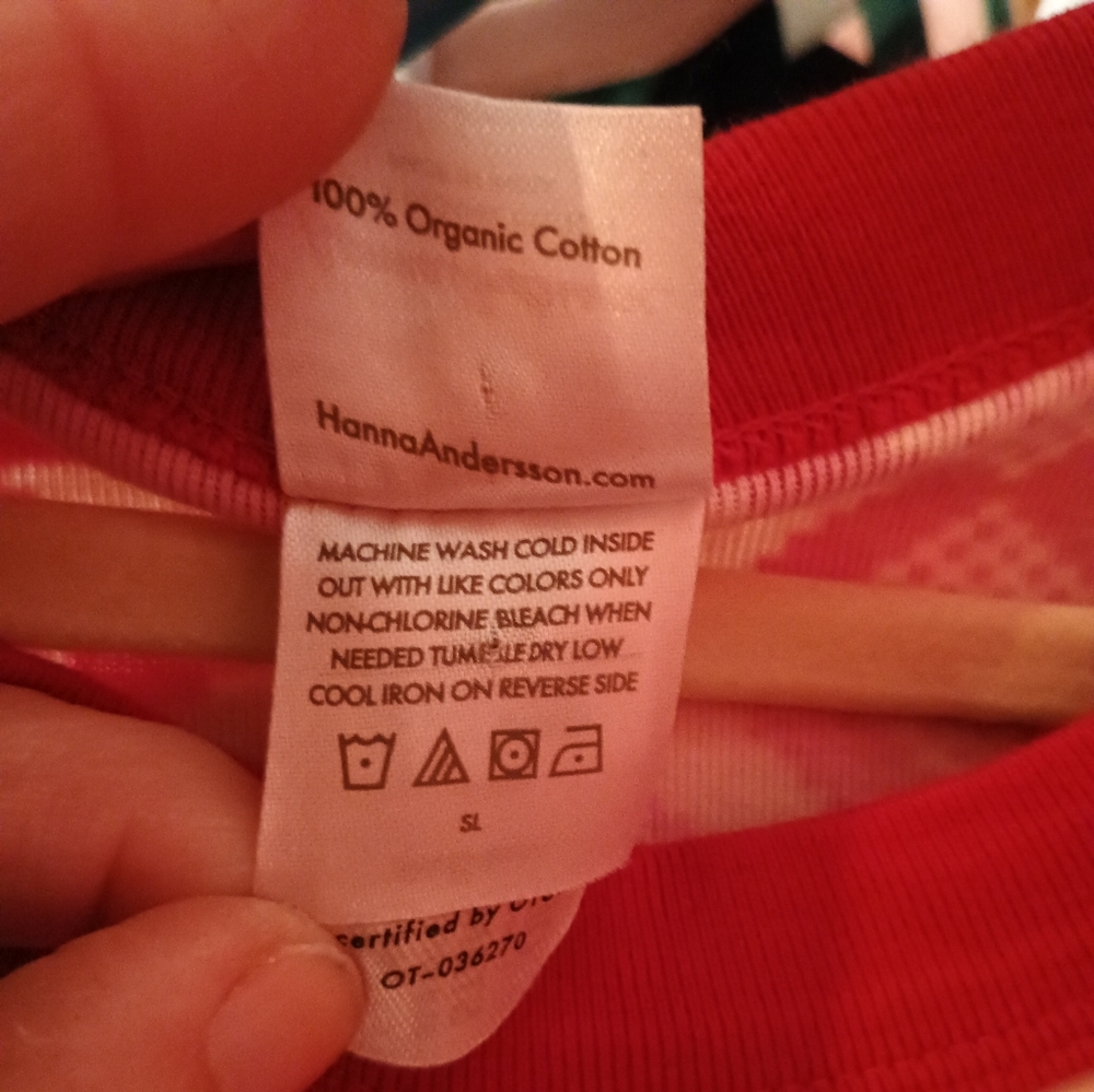 Red Snowflake Hanna Anderson Adult Organic Cotton Pajamas - Picture 6 of 6